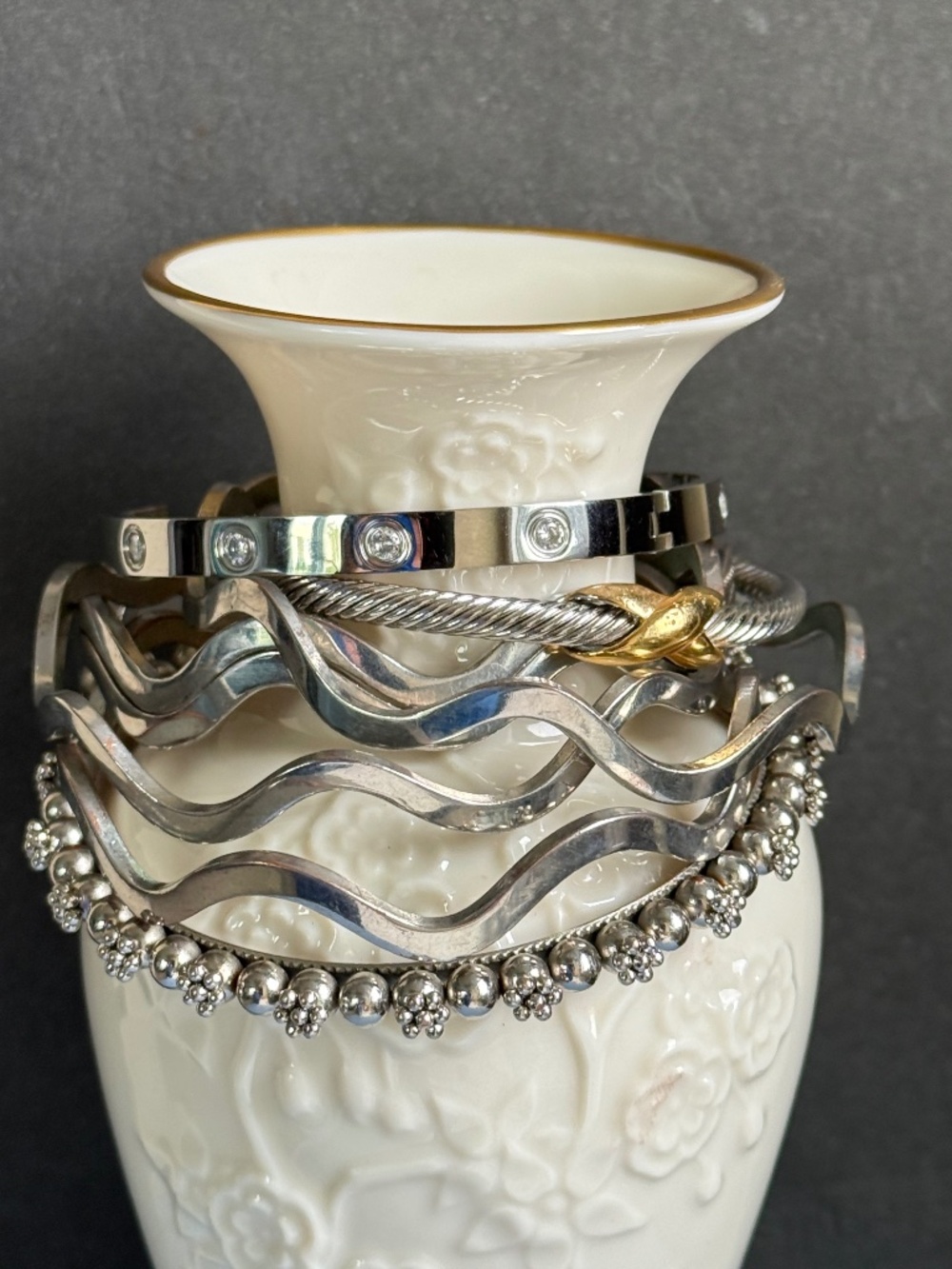 LOT of 8 Mixed Style Silver Bangle Bracelets WEAR, SHARE, RESELL VINTAGE to NOW
